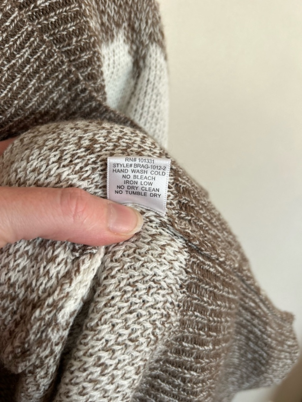 Charlotte Russe Chevron Open-Front Cardigan - Cream & Olive Green - Picture 6 of 6